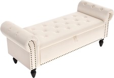 Ottoman Storage Bench Velvet