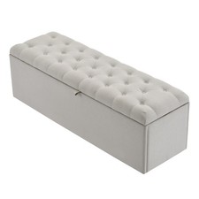 Storage Ottoman Bench, Linen