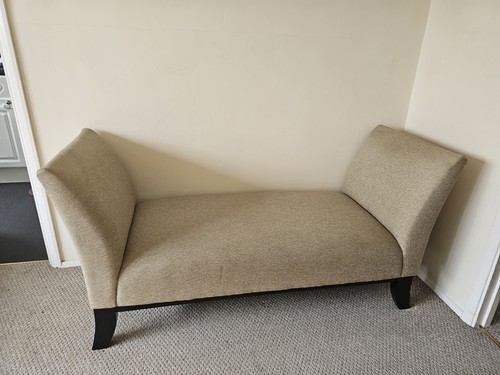 Beige upholstered bench end - bench,