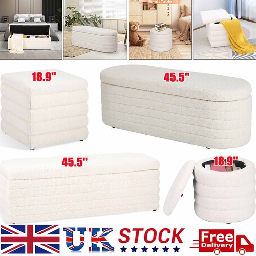 Velvet storage ottoman teddy - velvet,