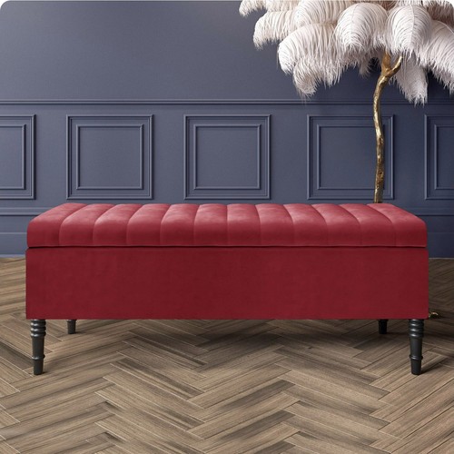 Paris plush ottoman bench - ottoman,