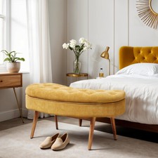 Chenille Storage Ottoman Bed