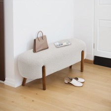 Upholstered Seat Bench Long